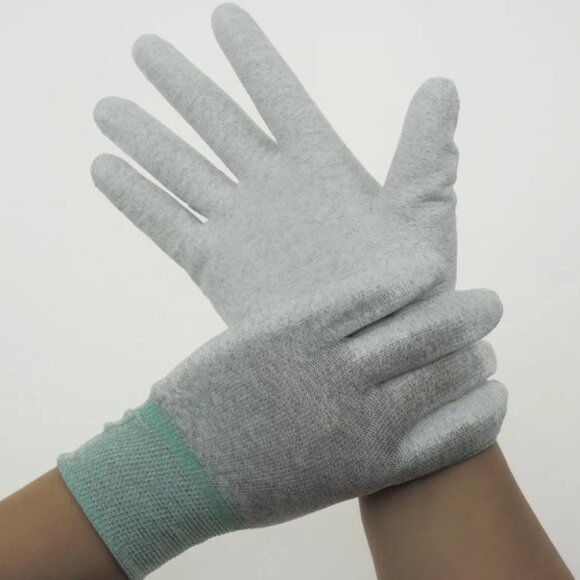 Knitted Work Gloves 13g 12P Carbon Fiber ESD Anti-Static Safety Industrial Work - Picture 8 of 10